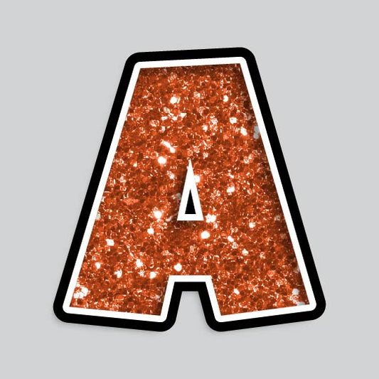 23.5” INDIVIDUAL LUCKY GUY ORANGE CHUNKY GLITTER LETTERS