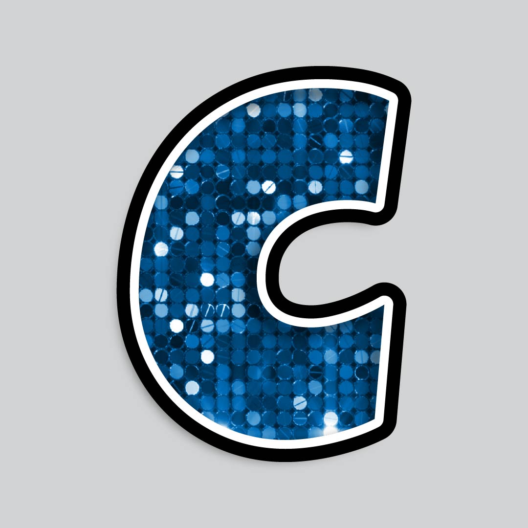 23.5” INDIVIDUAL LUCKY GUY SEQUIN BLUE SHADOW LETTERS