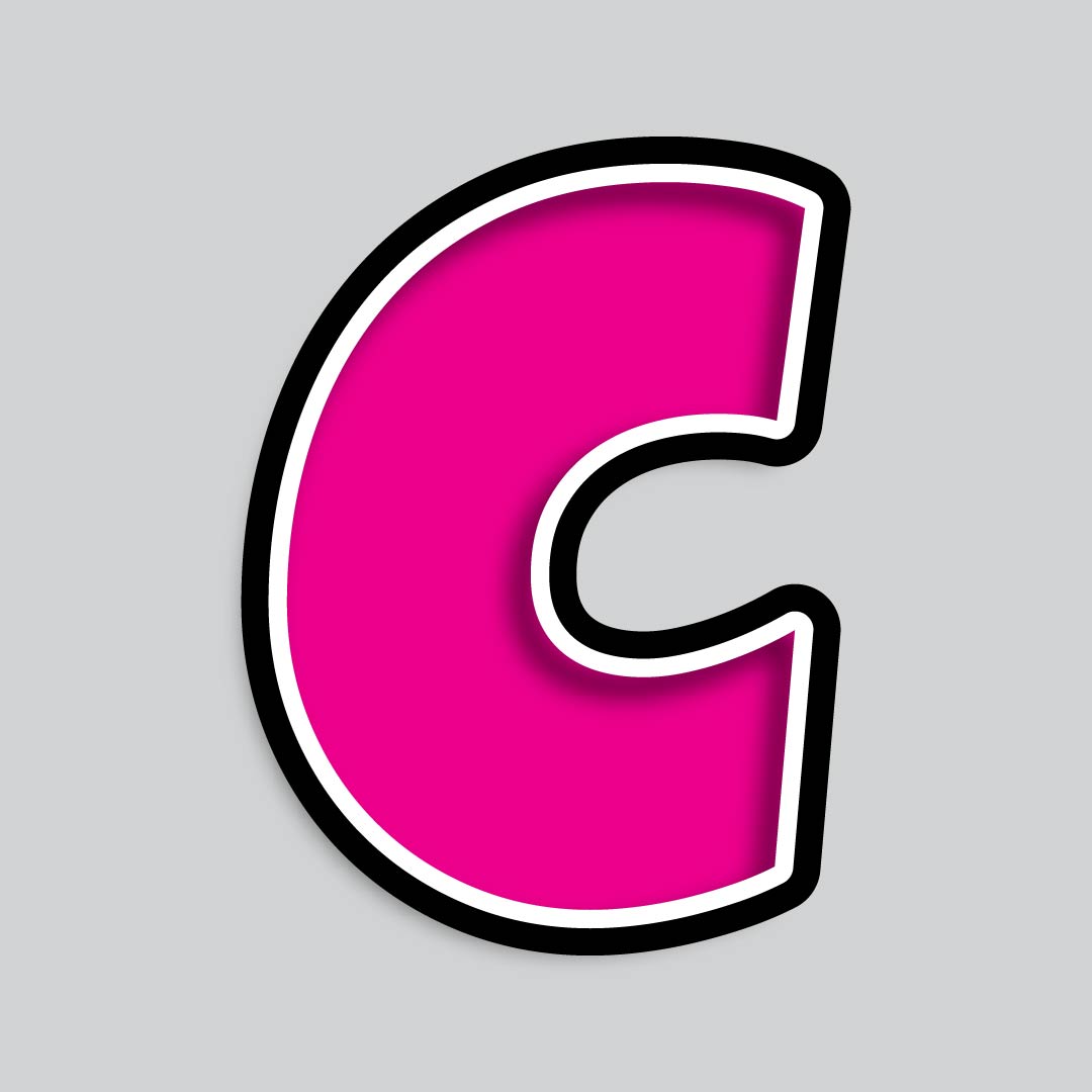 23.5” INDIVIDUAL LUCKY GUY PINK SHADOW LETTERS