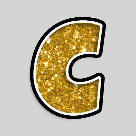 23.5” INDIVIDUAL LUCKY GUY GOLD CHUNKY GLITTER LETTERS