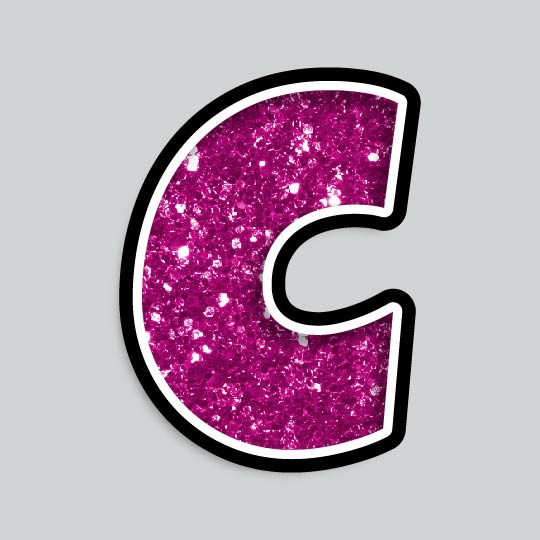 23.5” INDIVIDUAL LUCKY GUY PINK CHUNKY GLITTER LETTERS