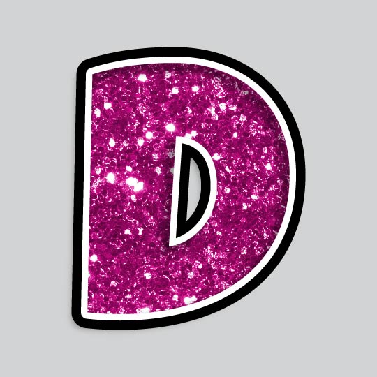 23.5” INDIVIDUAL LUCKY GUY PINK CHUNKY GLITTER LETTERS