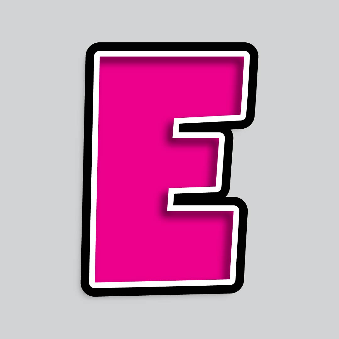 23.5” INDIVIDUAL LUCKY GUY PINK SHADOW LETTERS