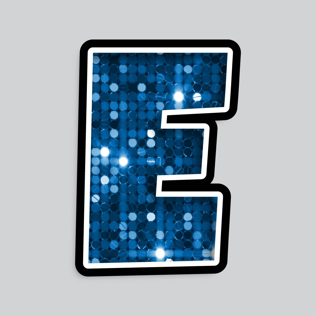 23.5” INDIVIDUAL LUCKY GUY SEQUIN BLUE SHADOW LETTERS