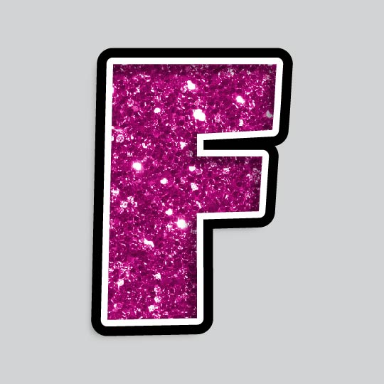 23.5” INDIVIDUAL LUCKY GUY PINK CHUNKY GLITTER LETTERS