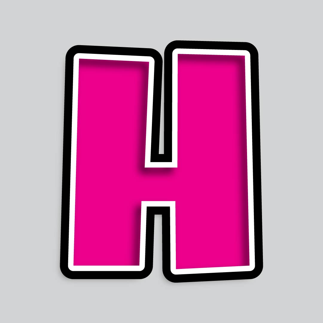 23.5” INDIVIDUAL LUCKY GUY PINK SHADOW LETTERS