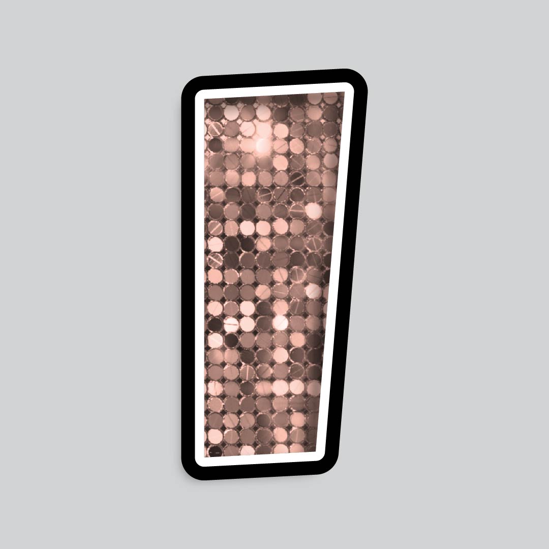 23.5” INDIVIDUAL LUCKY GUY SEQUIN ROSE GOLD SHADOW LETTERS