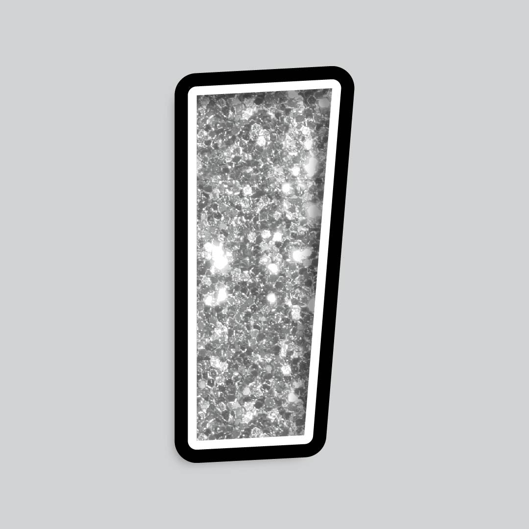 23.5” INDIVIDUAL LUCKY GUY SILVER CHUNKY GLITTER LETTERS
