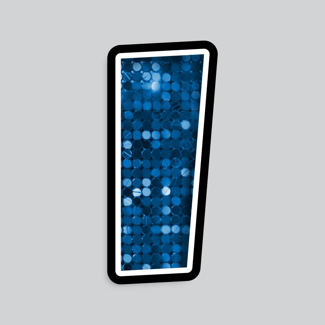 23.5” INDIVIDUAL LUCKY GUY SEQUIN BLUE SHADOW LETTERS