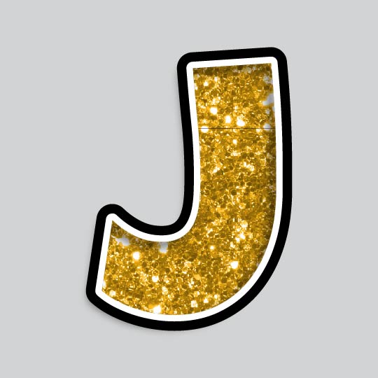 23.5” INDIVIDUAL LUCKY GUY GOLD CHUNKY GLITTER LETTERS