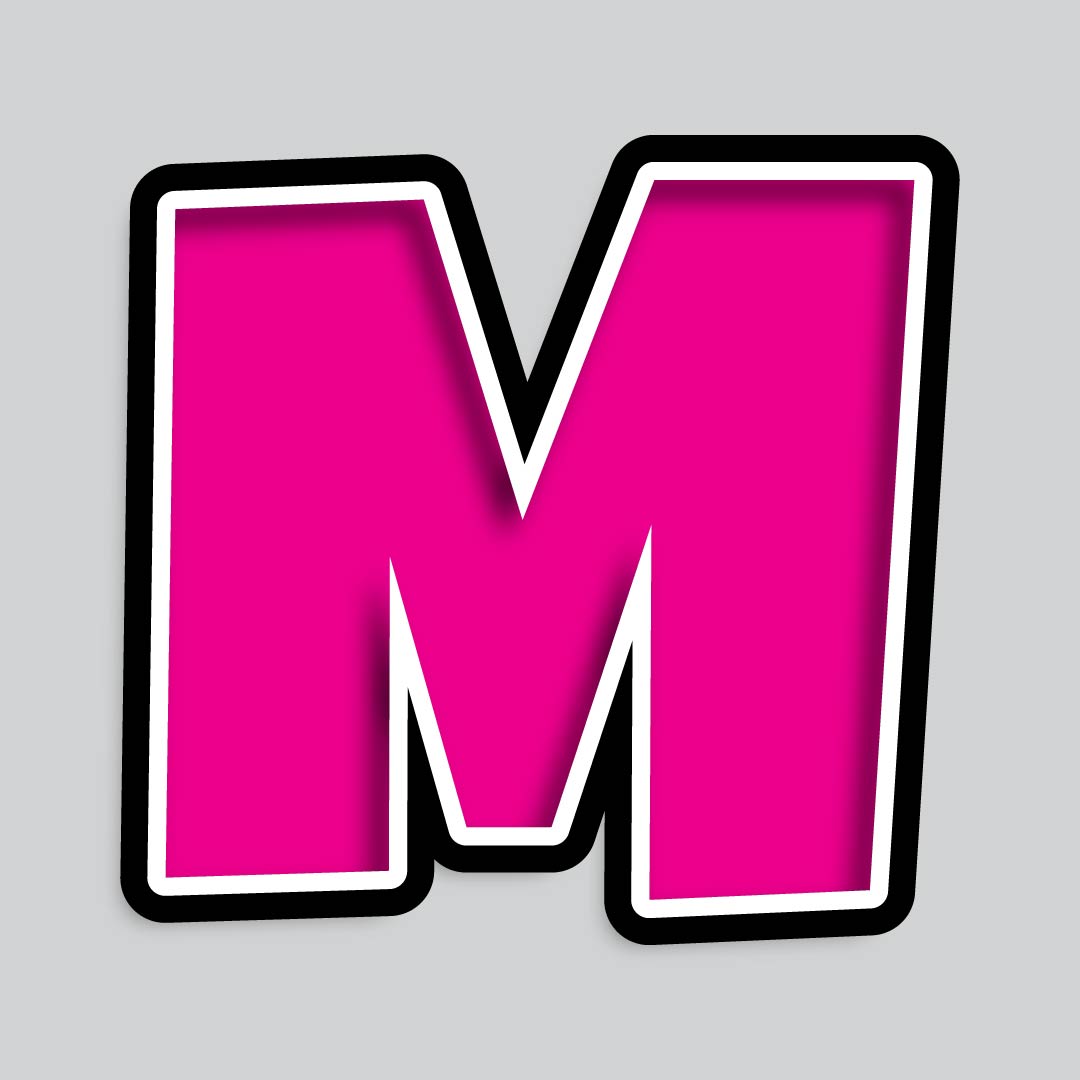 23.5” INDIVIDUAL LUCKY GUY PINK SHADOW LETTERS