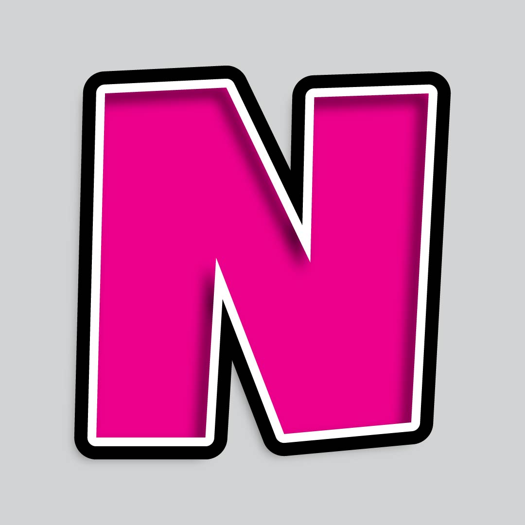 23.5” INDIVIDUAL LUCKY GUY PINK SHADOW LETTERS