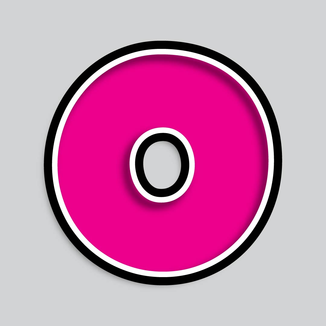 23.5” INDIVIDUAL LUCKY GUY PINK SHADOW LETTERS