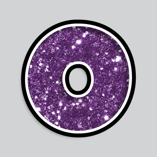 23.5” INDIVIDUAL LUCKY GUY PURPLE CHUNKY GLITTER LETTERS