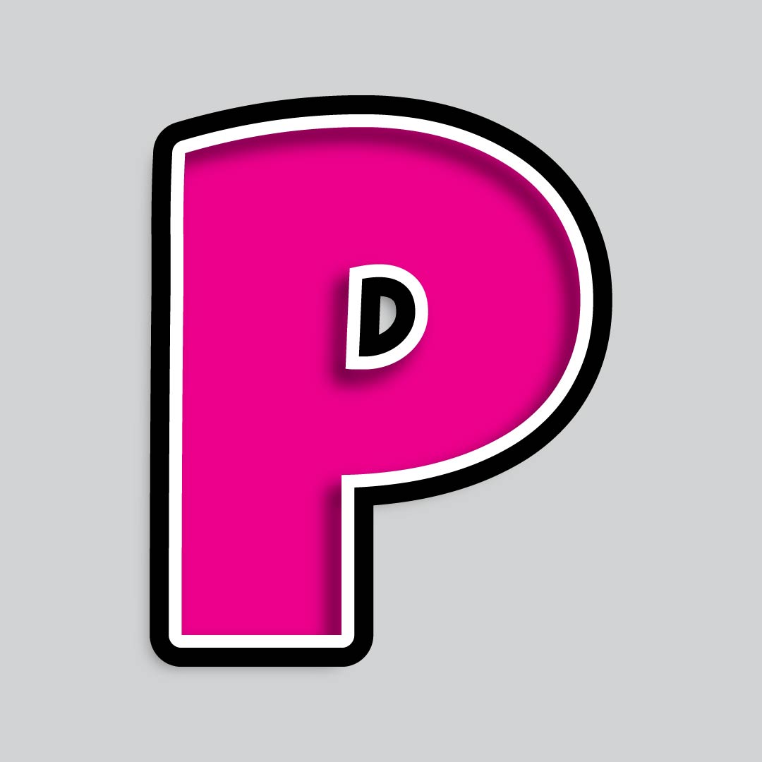 23.5” INDIVIDUAL LUCKY GUY PINK SHADOW LETTERS
