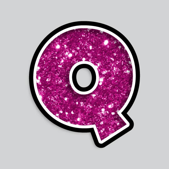 23.5” INDIVIDUAL LUCKY GUY PINK CHUNKY GLITTER LETTERS