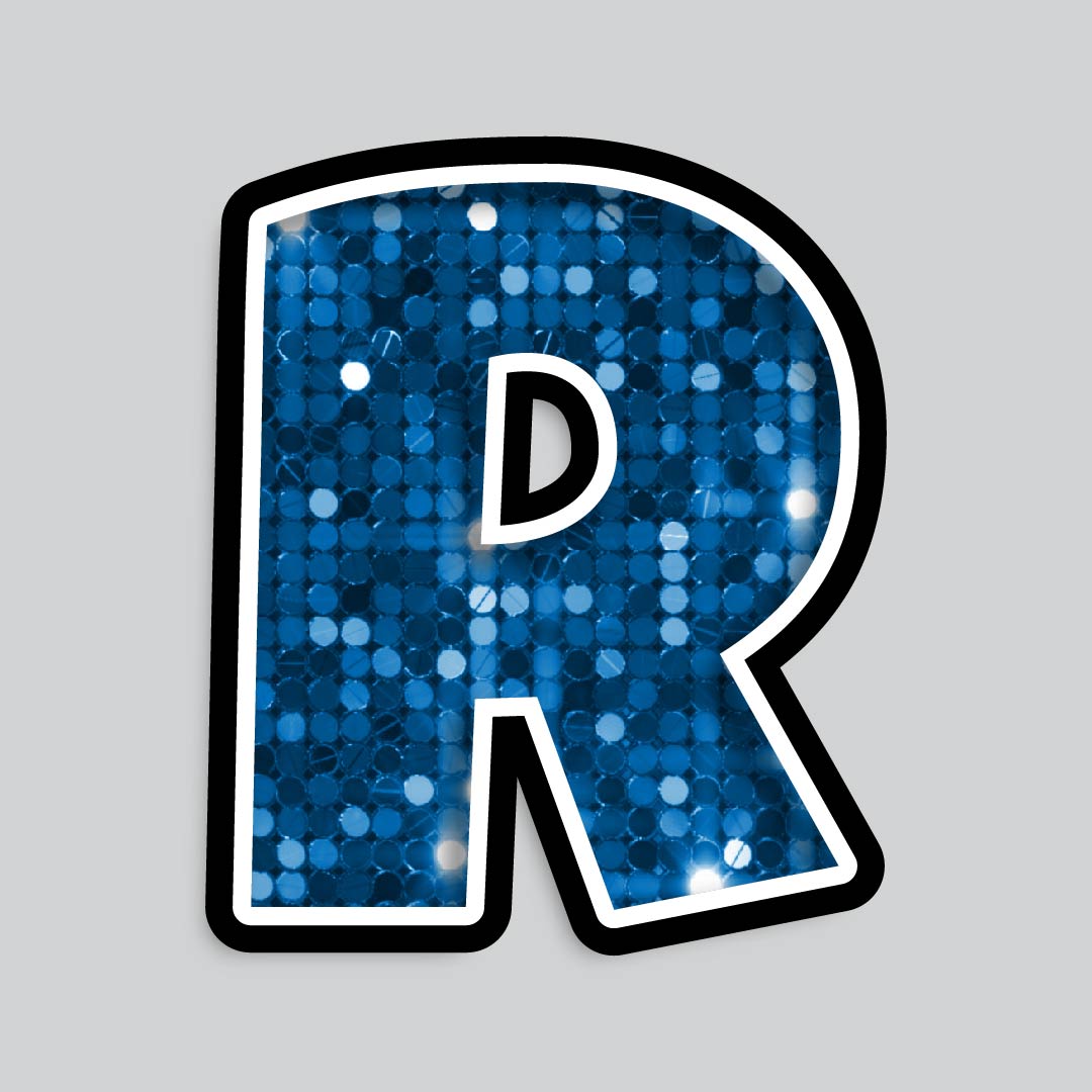 23.5” INDIVIDUAL LUCKY GUY SEQUIN BLUE SHADOW LETTERS