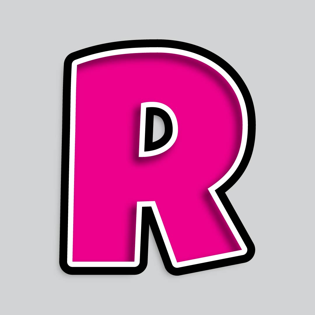 23.5” INDIVIDUAL LUCKY GUY PINK SHADOW LETTERS