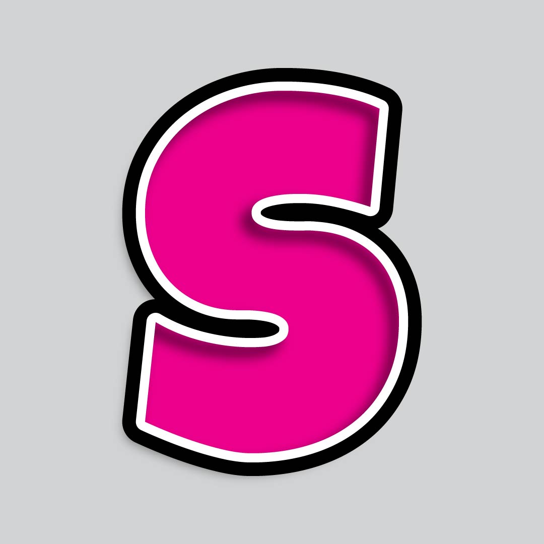 23.5” INDIVIDUAL LUCKY GUY PINK SHADOW LETTERS