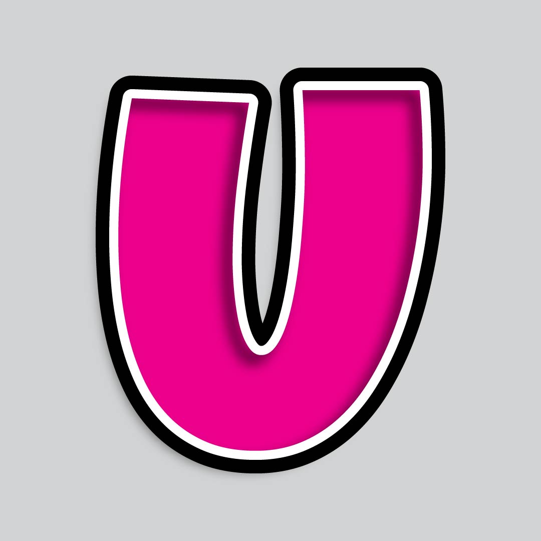 23.5” INDIVIDUAL LUCKY GUY PINK SHADOW LETTERS