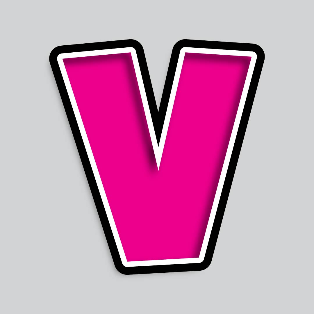 23.5” INDIVIDUAL LUCKY GUY PINK SHADOW LETTERS