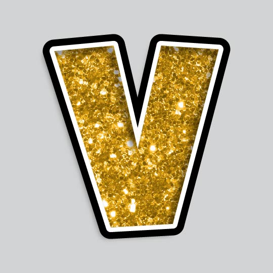 23.5” INDIVIDUAL LUCKY GUY GOLD CHUNKY GLITTER LETTERS