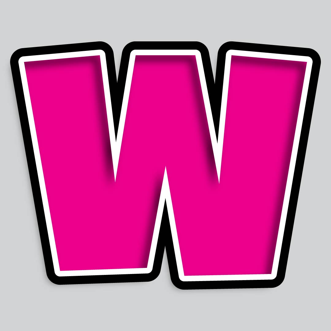 23.5” INDIVIDUAL LUCKY GUY PINK SHADOW LETTERS
