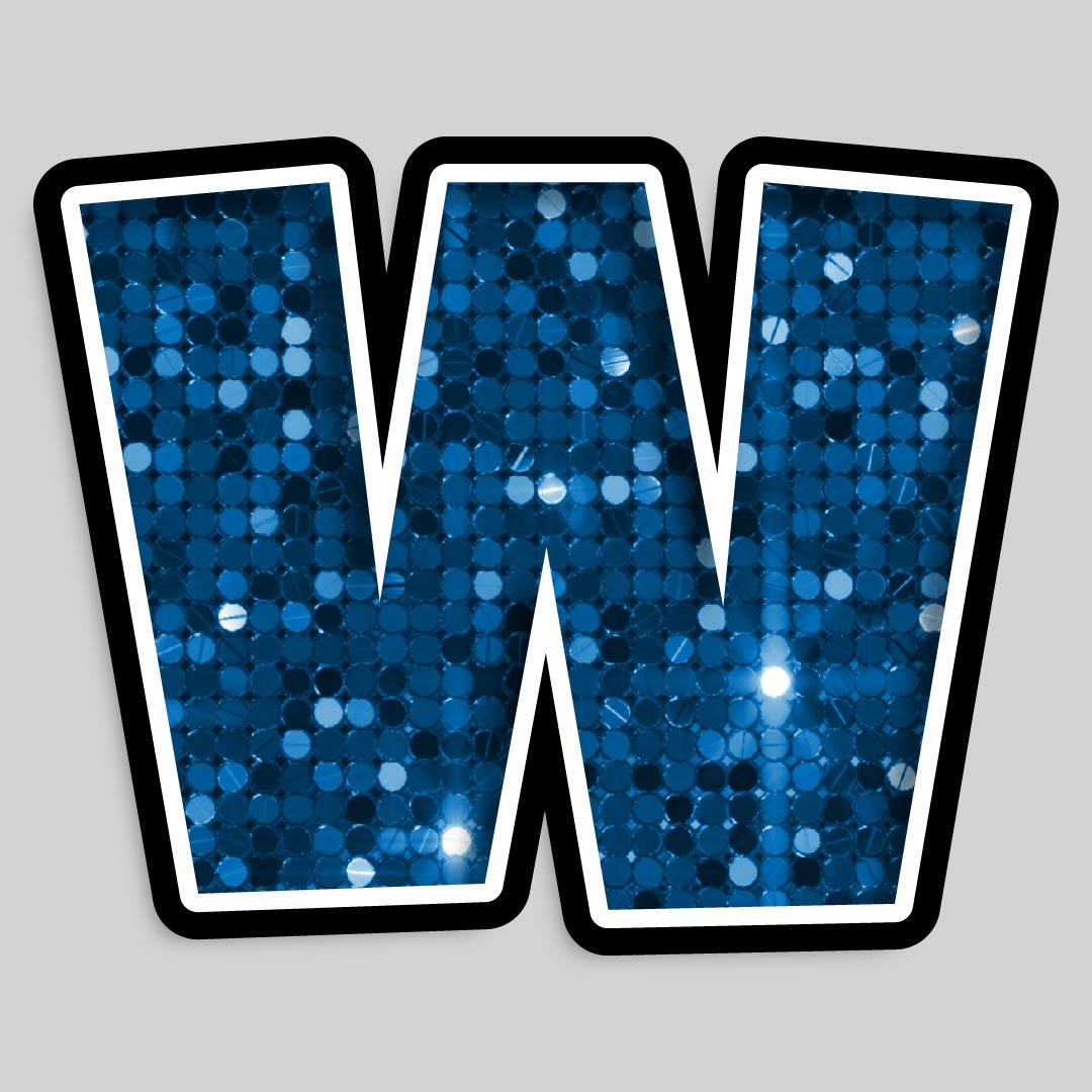 23.5” INDIVIDUAL LUCKY GUY SEQUIN BLUE SHADOW LETTERS
