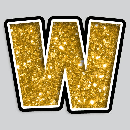 23.5” INDIVIDUAL LUCKY GUY GOLD CHUNKY GLITTER LETTERS