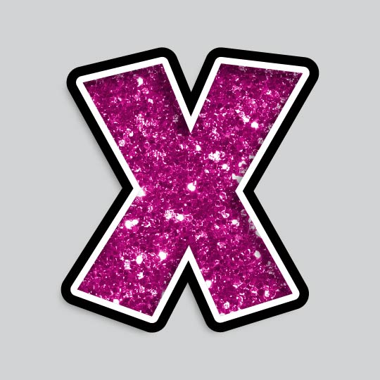 23.5” INDIVIDUAL LUCKY GUY PINK CHUNKY GLITTER LETTERS