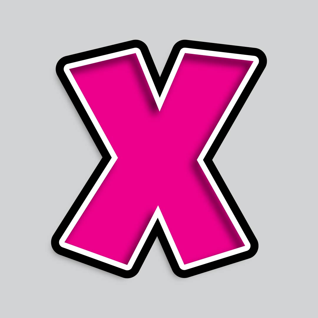 23.5” INDIVIDUAL LUCKY GUY PINK SHADOW LETTERS