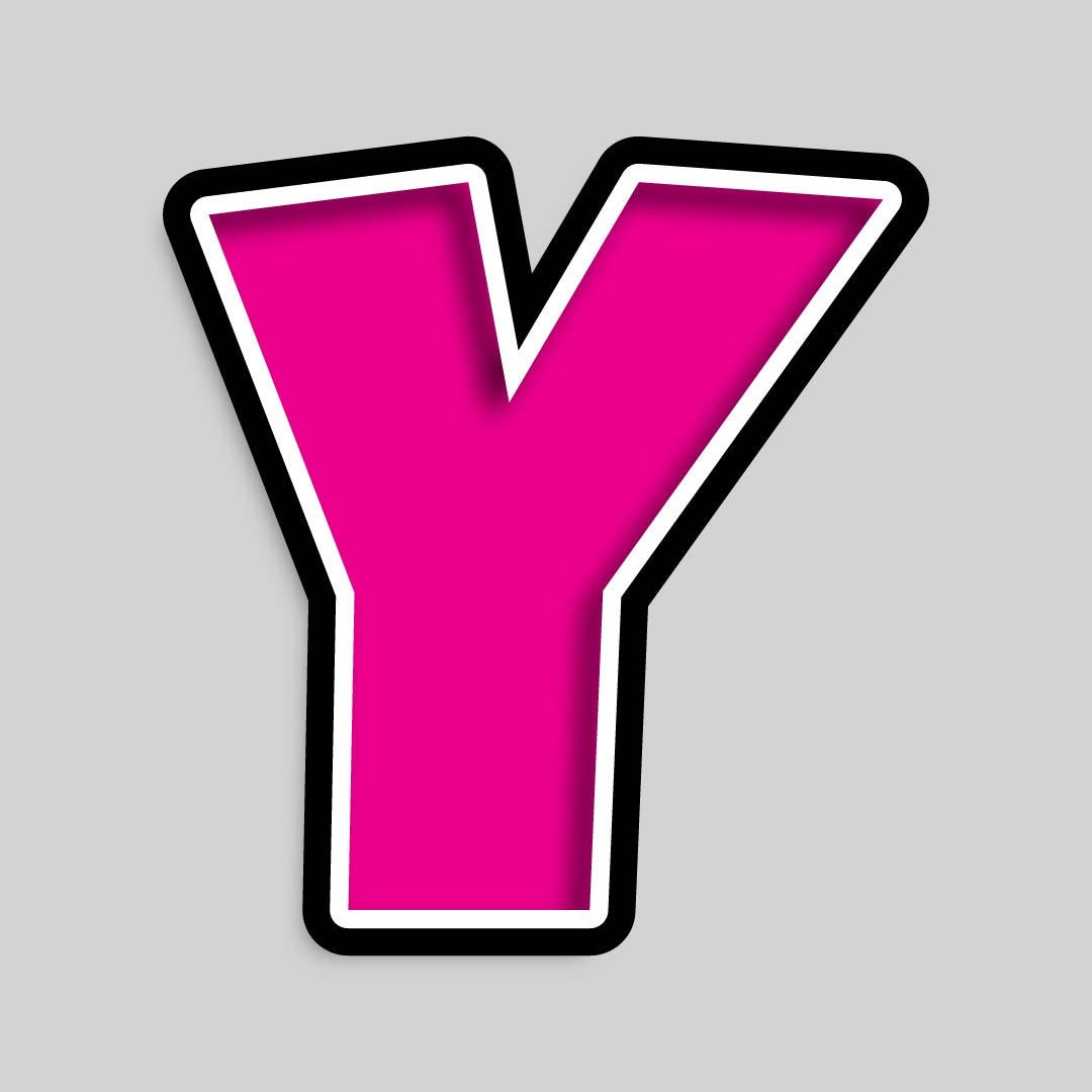 23.5” INDIVIDUAL LUCKY GUY PINK SHADOW LETTERS