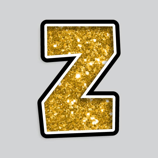 23.5” INDIVIDUAL LUCKY GUY GOLD CHUNKY GLITTER LETTERS
